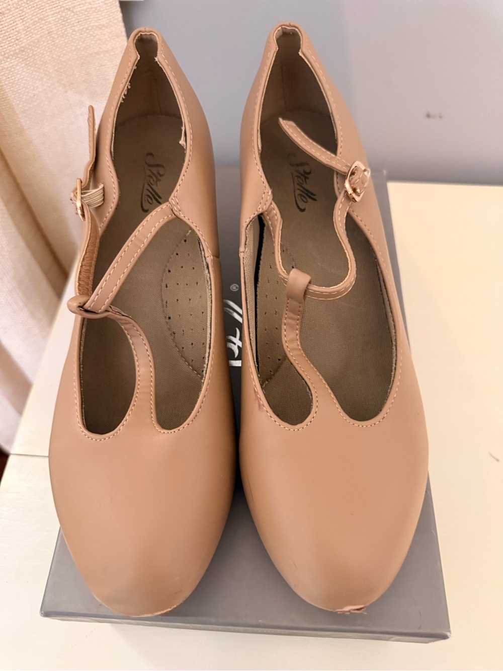 Stelle T-Strap dance shoes big kid tan 10m